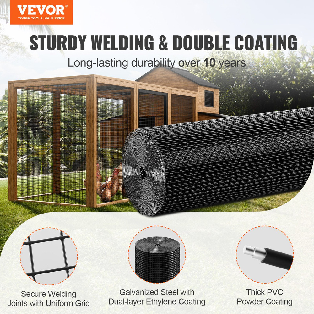 Hardware Cloth, 48'' x 100' Galvanized Wire Mesh Roll, Poultry Enclosures