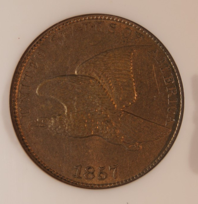 1857 Flying Eagle Cent- NGC MS62