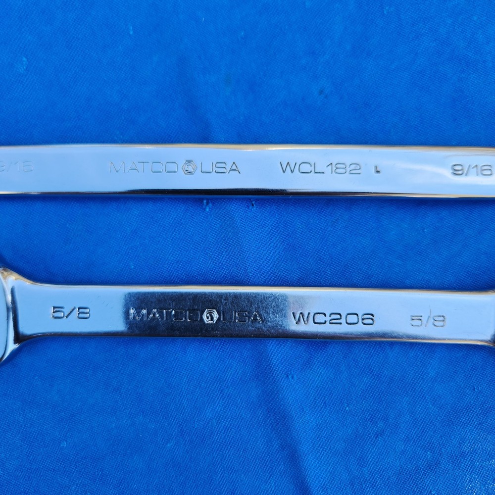 MATCO WC208 & WC182 Combination Wrenches 5/8" & 9/16"