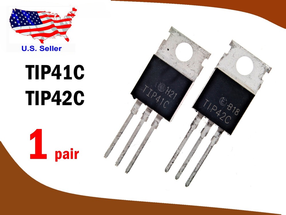 TIP41C & TIP42C (1 pair) TO-220 100V 6A PowerTransistor