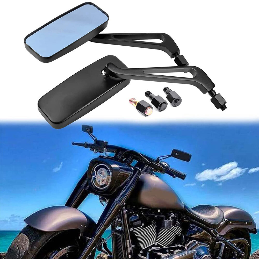 Rectangle Motorcycle Rearview Mirror for Harley Cruiser Bobber Chopper Softail
