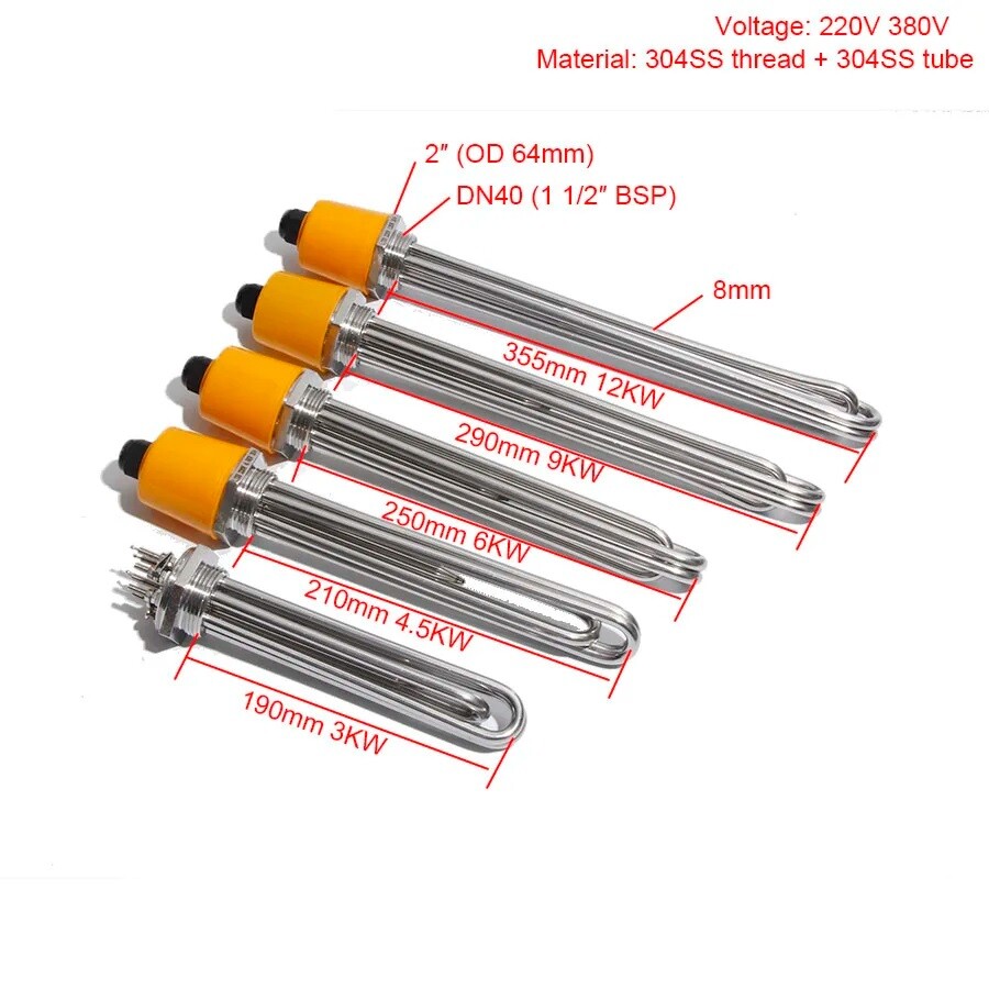 Water Heating Element Stainless Steel Probe Brewery Distilling Machine 220V 380V