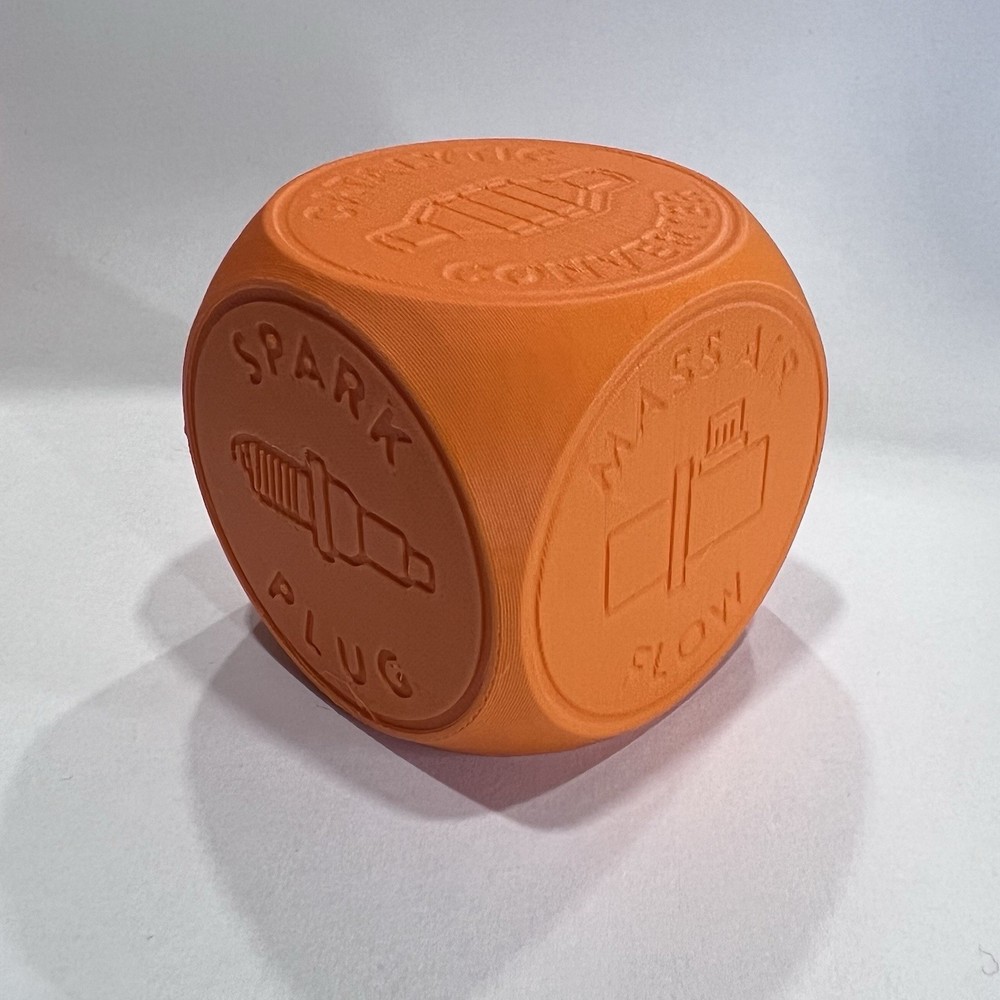 Novelty Check Engine Light Diagnostic Dice - Orange