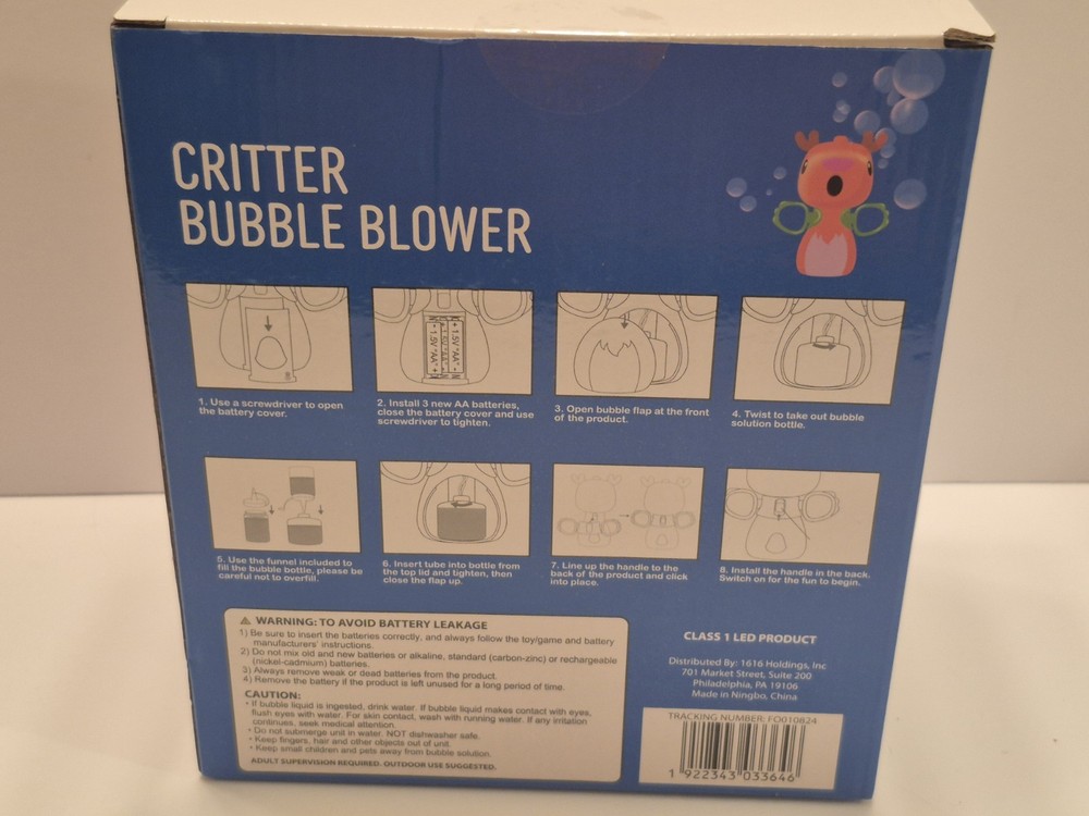 Deer Critter Bubble Machine Toy & Bubble Solution