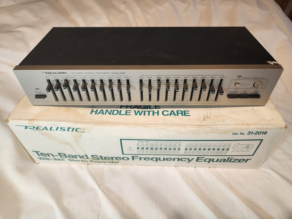 Realistic Model 31-2018 Ten Band Stereo Frequency Equalizer, Tested +Cables r