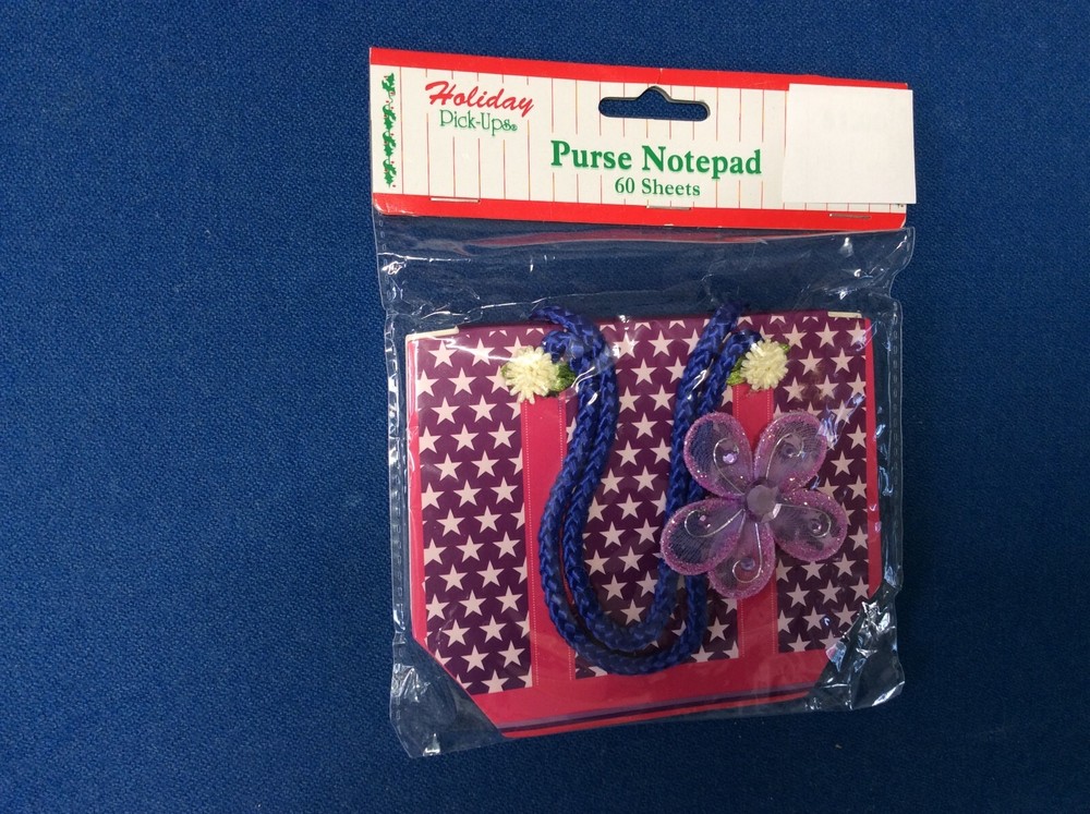 Note Pad:  5" x 4" note pad,  unique purse design, 60 sheets