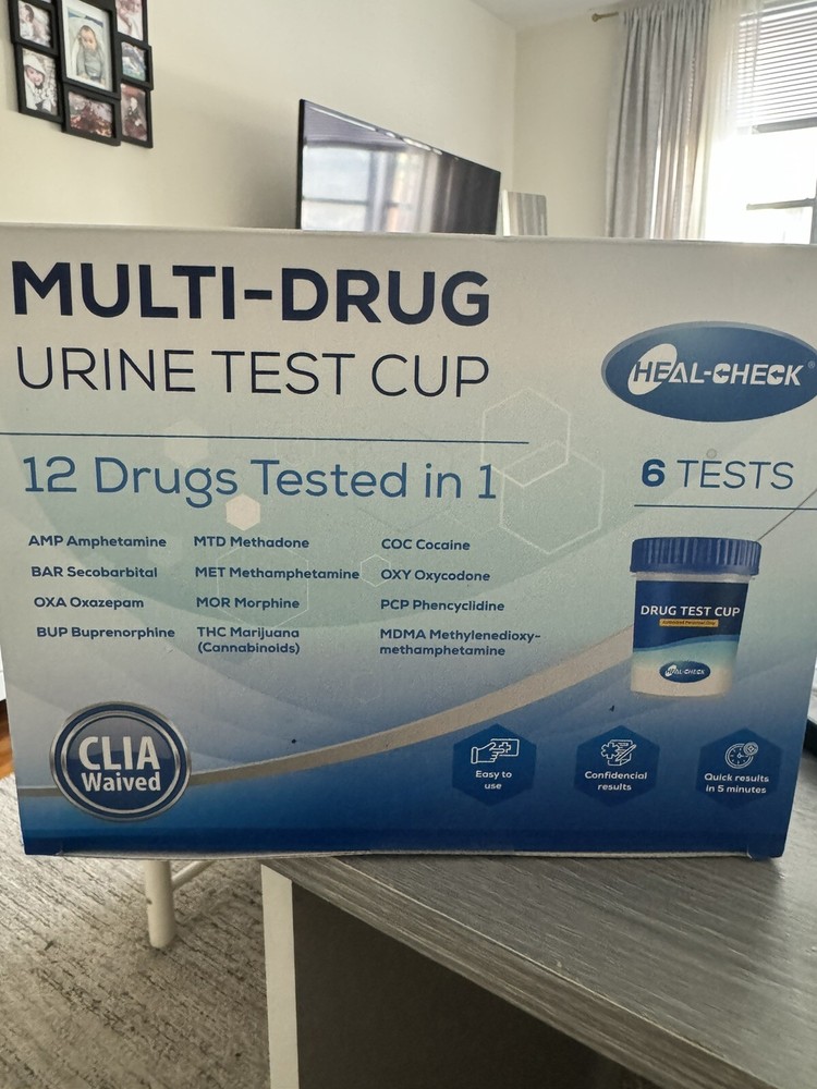 6 Pack Multi Drug Urine Test Cup 12 Panel with Temperature Strip Testing
