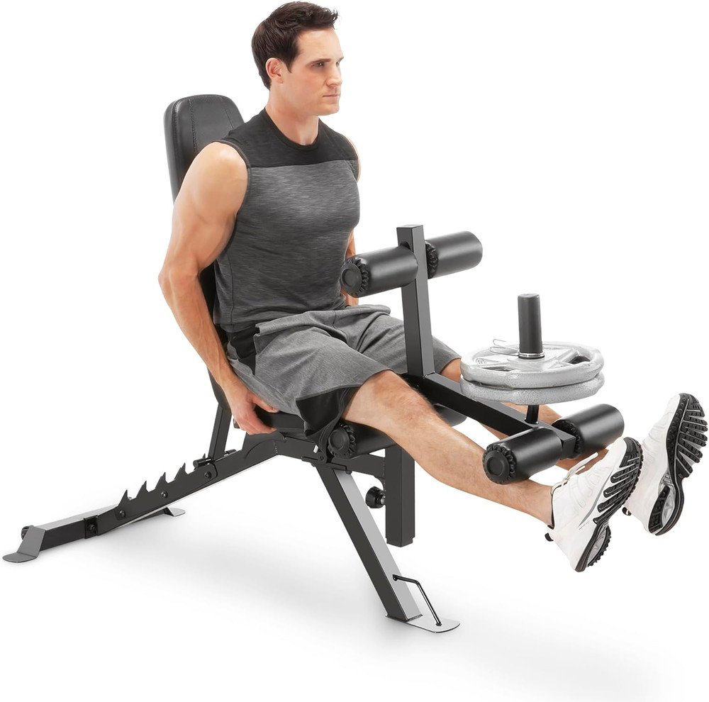 Marcy Adjustable 6 Position Utility Bench with Leg Developer and High Density Fo