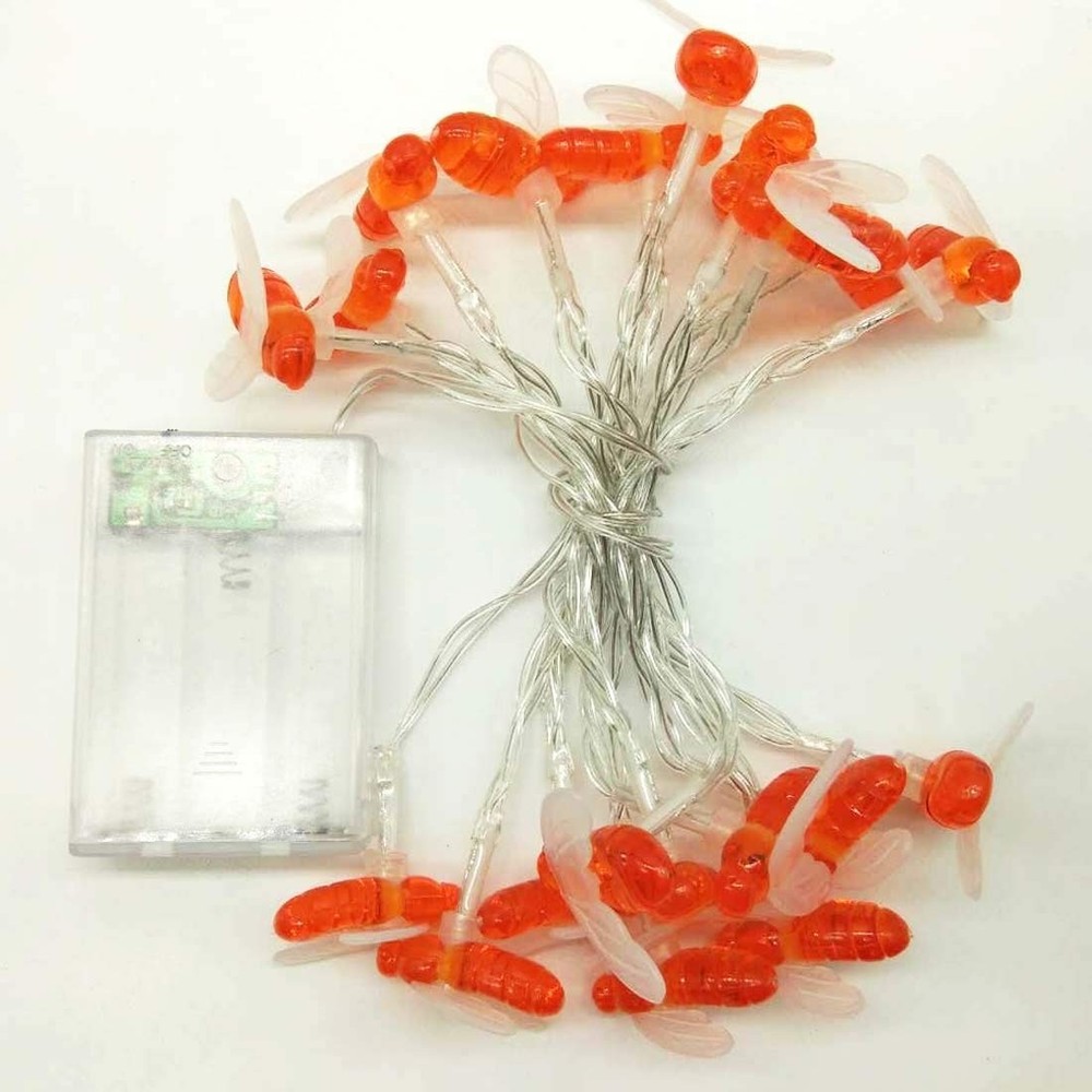 Bee String Lights 7.5ft 20 Led Bee Shape Fairy String Lights Battery Operated St