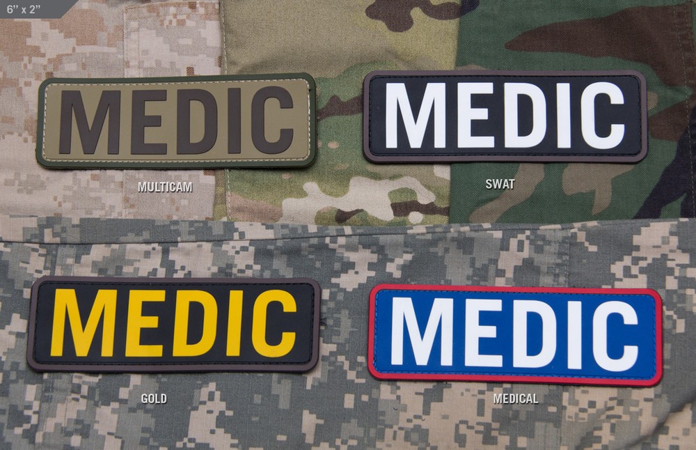 Milspec Monkey MSM MEDIC - ID - GOLD YELLOW - 6 " x 2 " - PVC Hook & Loop