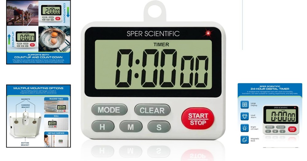 Durable 24-Hour Digital Timer with Easy-to-Read Display for Versatile Use