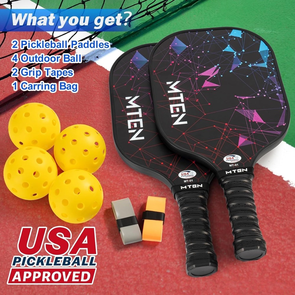 Quality Pickleball Rackets with Fiberglass Surface