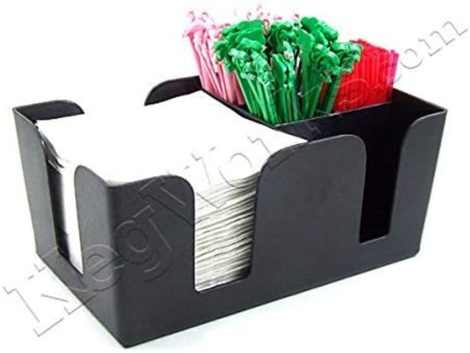 Stylish Medium Bar Caddy - Dishwasher Safe, Durable Plastic with 6 Compartments