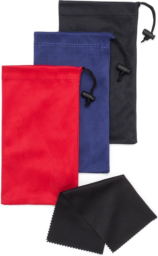 Quality Microfiber Sunglasses Pouch With Spring Fastener