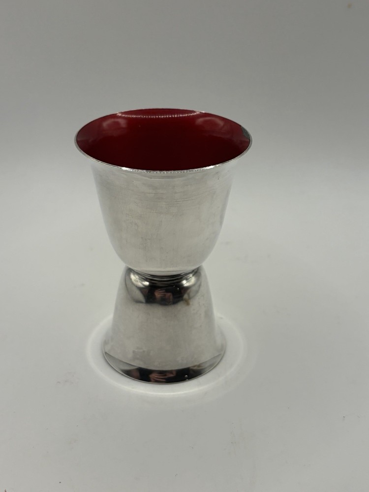 Reed & Barton Red & Green Silver Plated Double Jigger Minor Rim Issues