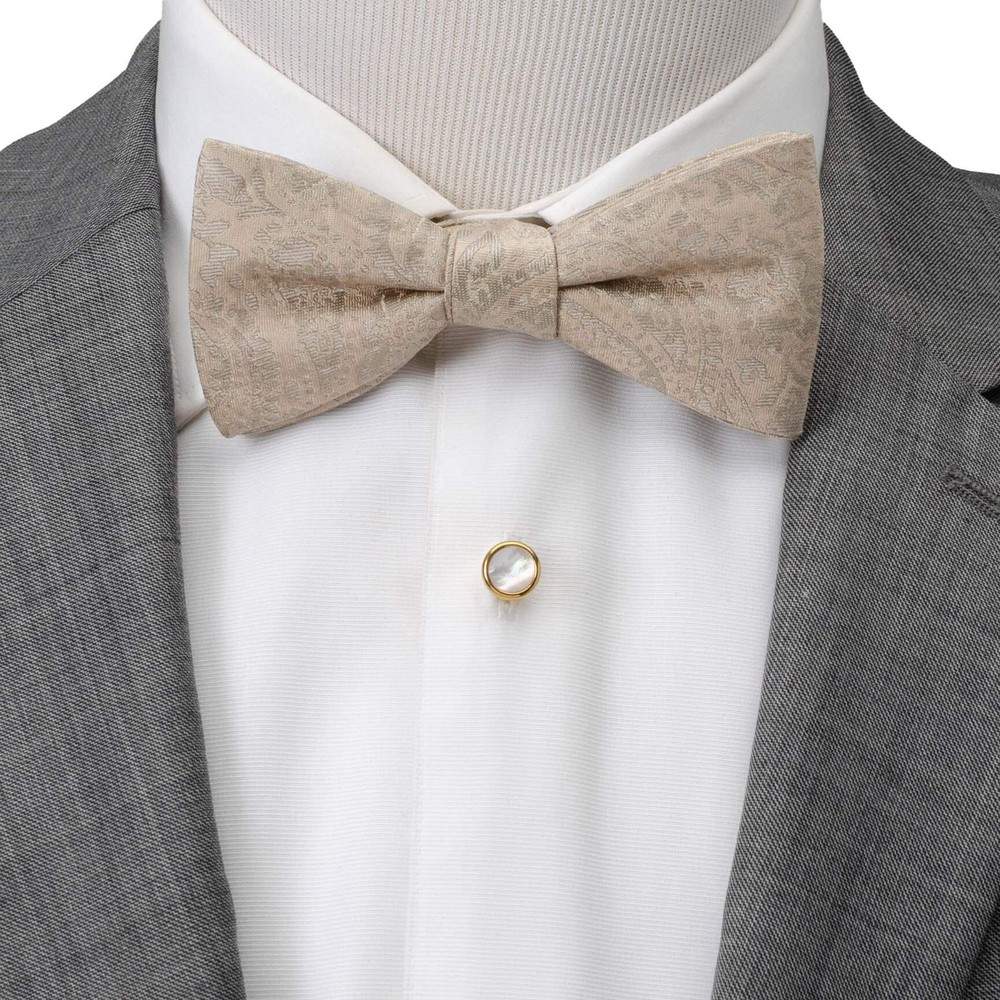 Tan Paisley Men's Bow Tie