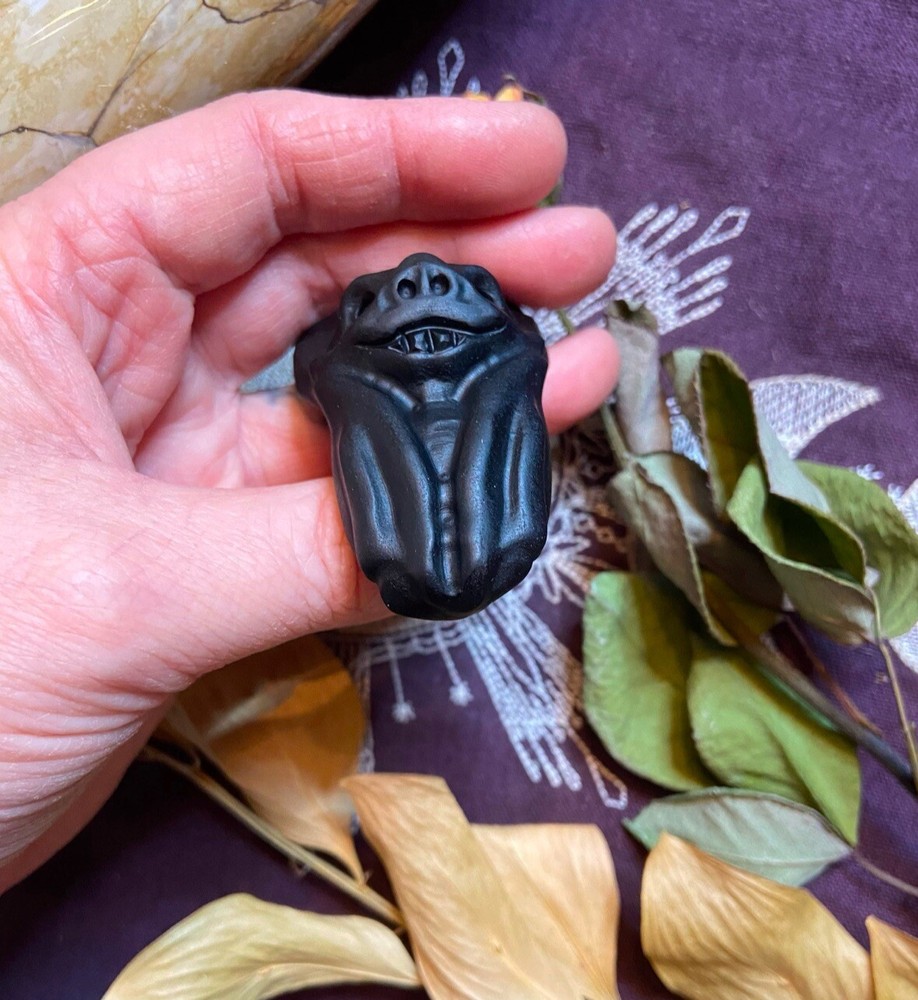 Black Obsidian Bat, Natural Crystal, Metaphysical