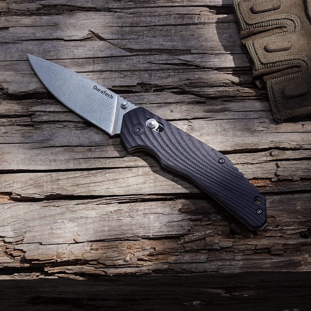 DURATECH Folding Pocket Knife EDC Pocket Knife Drop Point Blade With G10 Handle