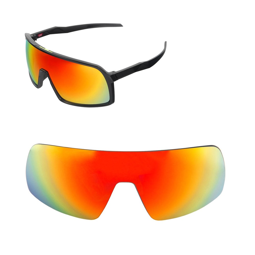 Walleva Fire Red Polarized Replacement Lenses For Oakley Sutro Sunglasses