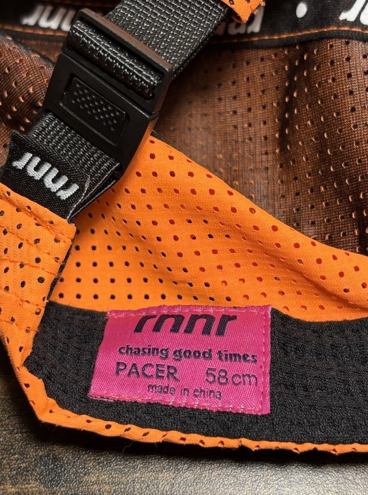 Rnnr Hat Cap Orange Strap Back No Shortcuts LASD24 Panel Tailwind Running Mesh