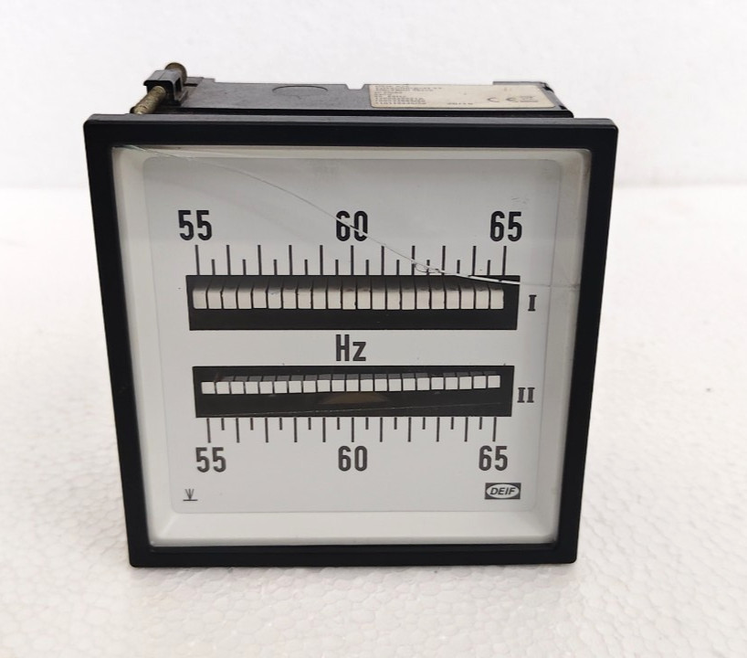 DEIF 2FTQ96 Double Frequency Meter 440V 55-65Hz Analog Panel Meter