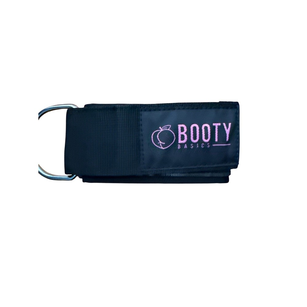 Booty Basics Ankle Strap for Cable Machines Black Pink Glute Kickback Attachment
