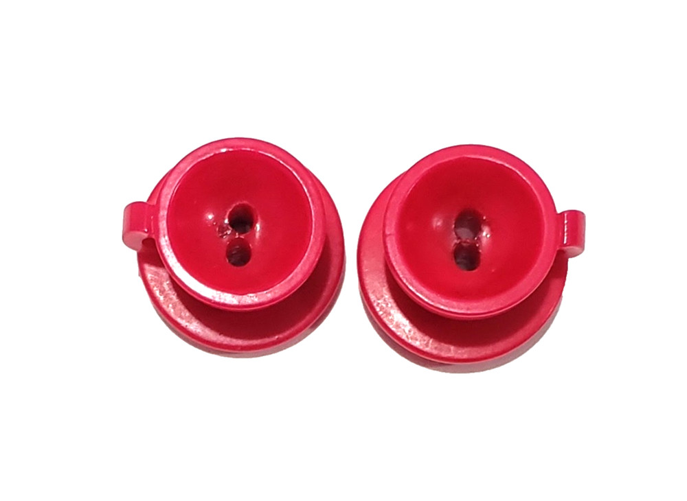 Red Celluloid Tea or Coffee Cup Vintage Realistic Button
