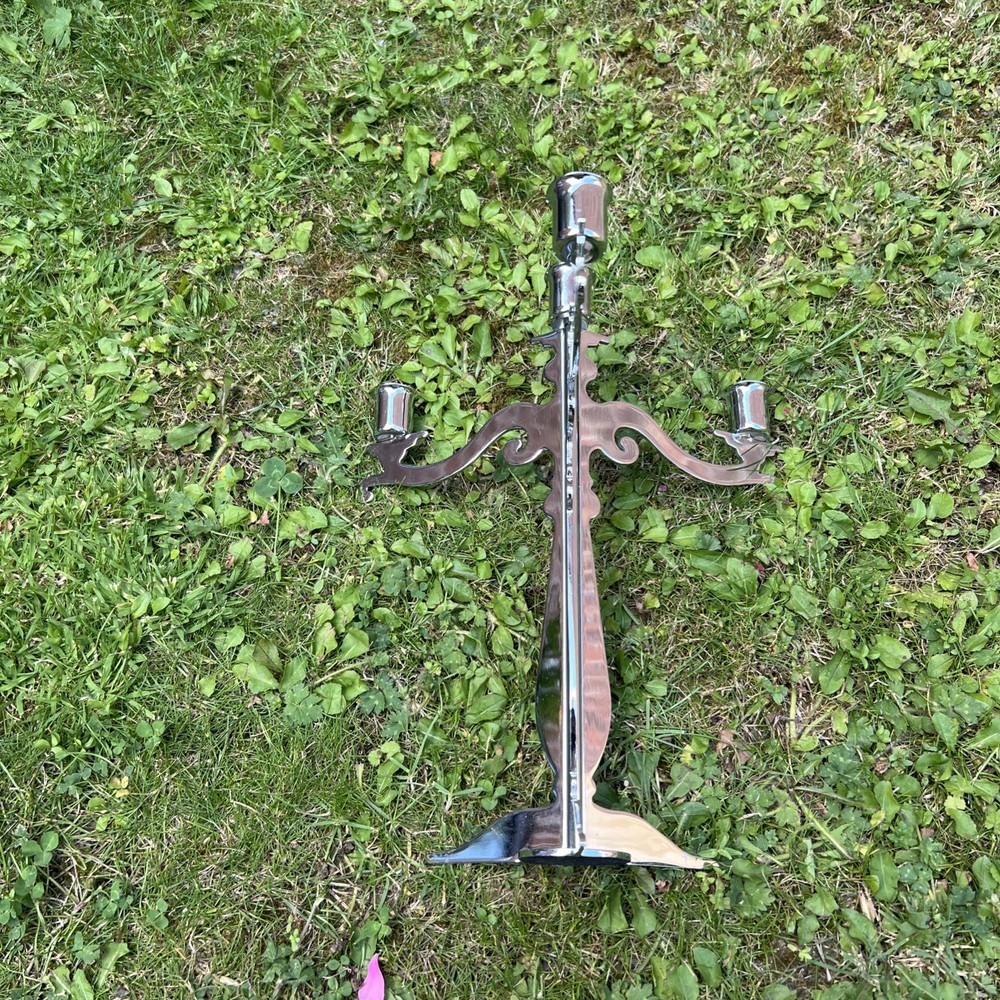 Luxury Chromium Three Arm Candle Holder