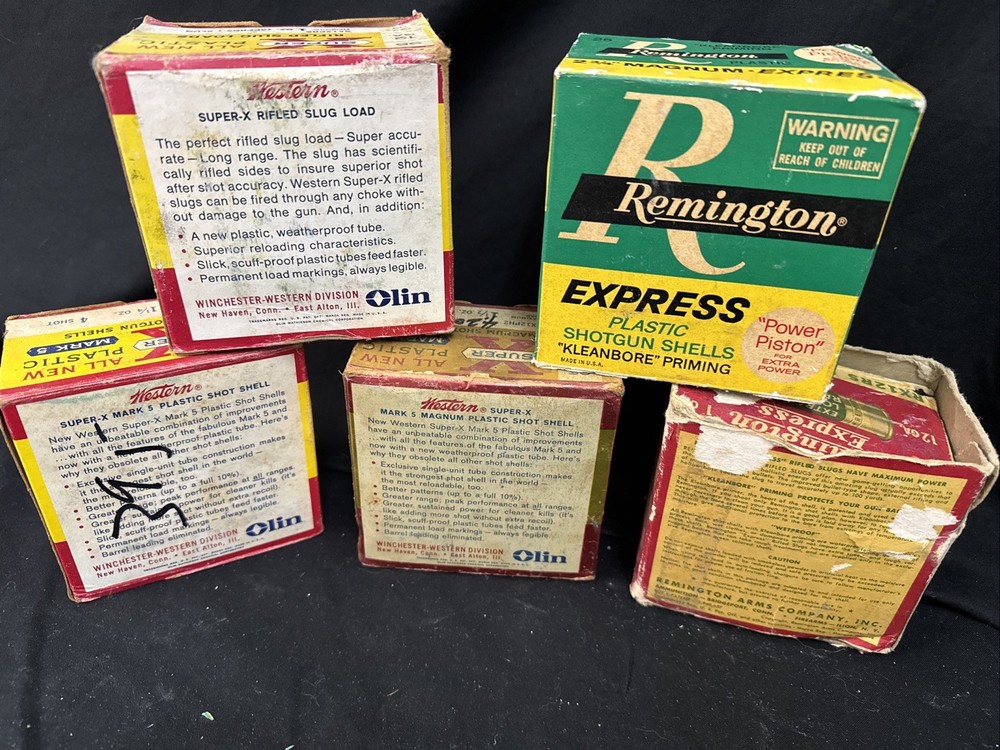 5 Boxes - 3 Western Super X - 2 Remington - Empty