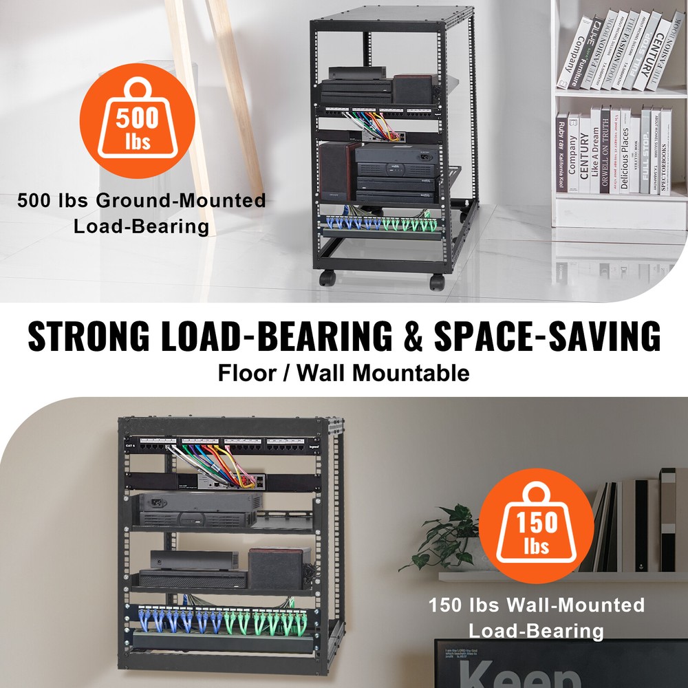 20U 4 Post Open Frame Server Rack Network Enclosure 23''-40'' Adjustable