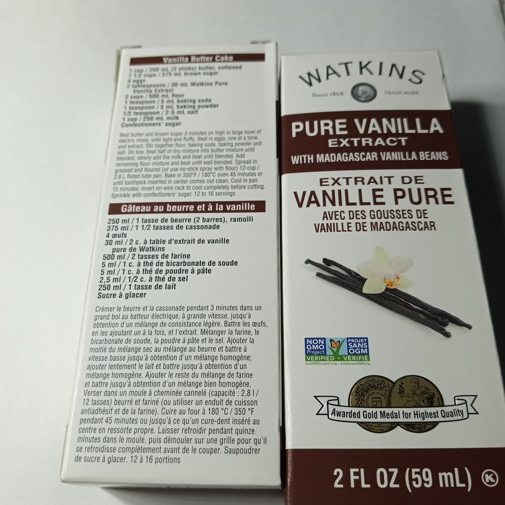 (2) Watkins Pure Vanilla Extract 2 oz. (Liquid, Ambient, Plastic Container)