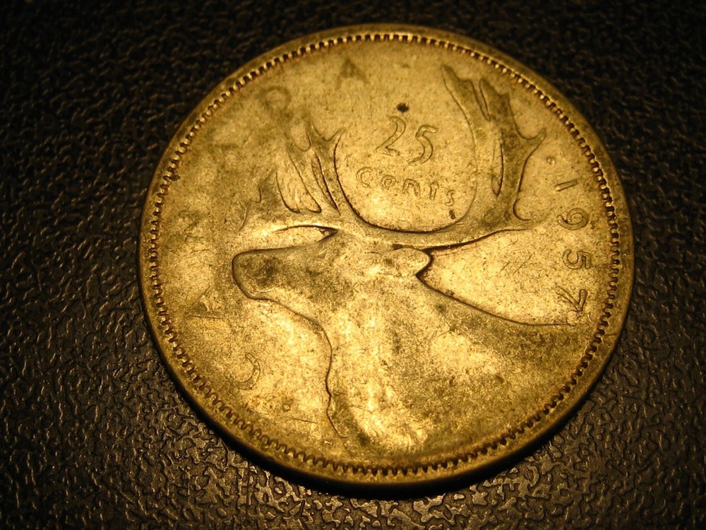 1957 80% Silver Canadian Quarter
