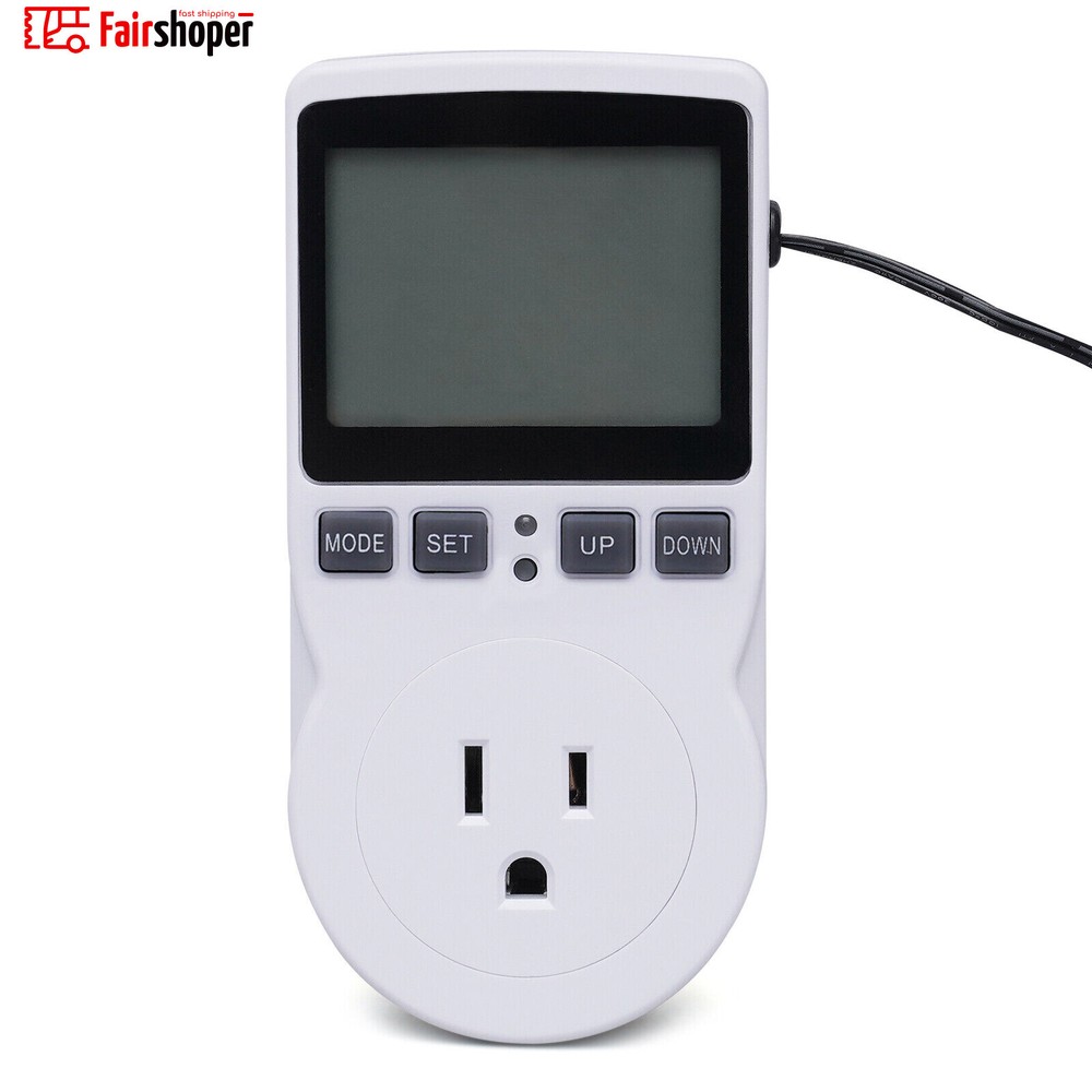 Digital Plug in Thermostat Timer Switch Socket Temperature Controller Switch USA
