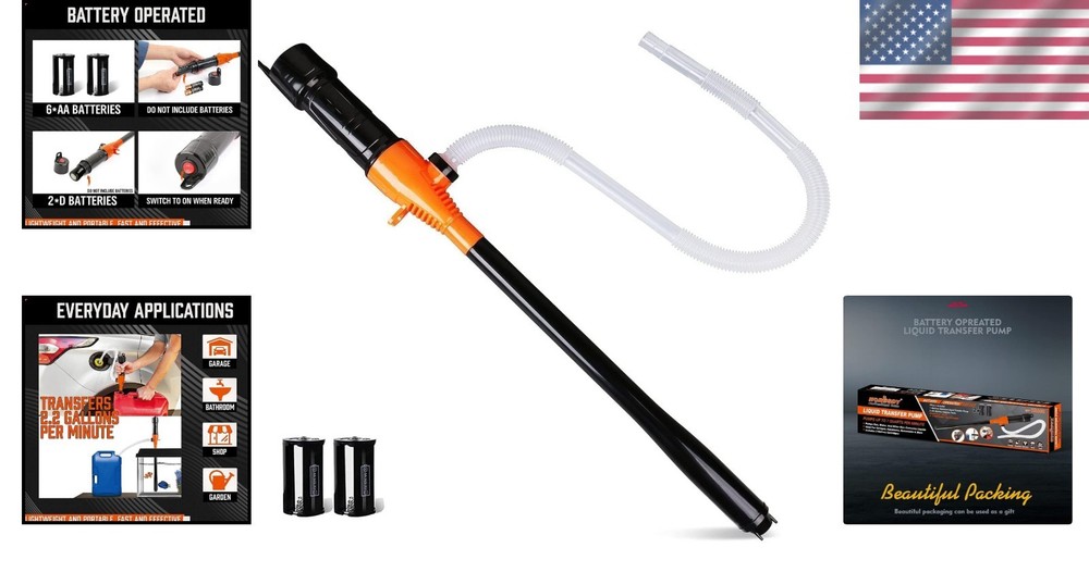 2.2GPM Automatic Transfer Pump - Lightweight Design, Battery-Powered Convenience