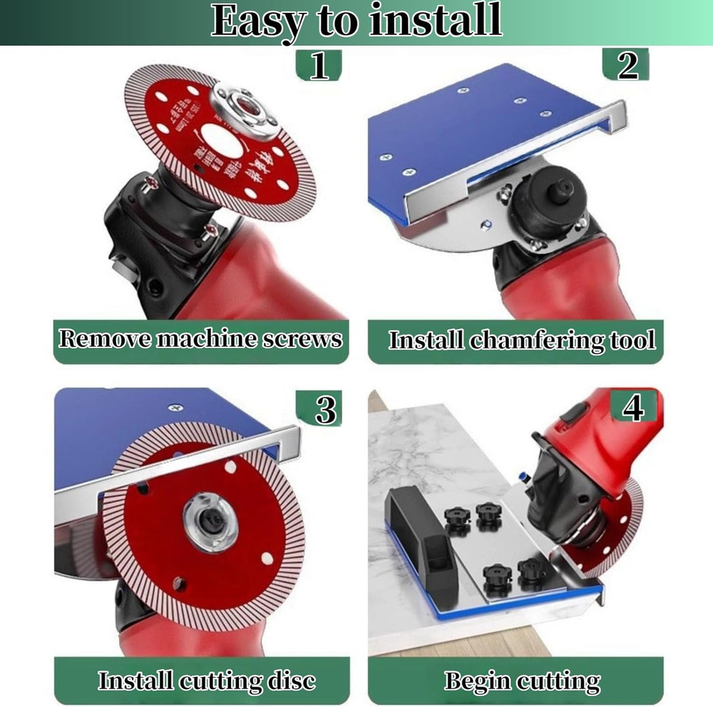 45-Degree Tile Chamfering Tool, Ceramic Tile Cutting Tool, Angle Grinder Attachm