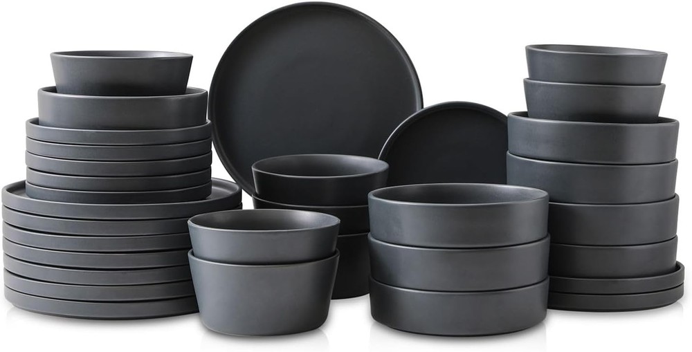 Celina Modern Stoneware 16-Piece Dinnerware Set Cereal & Dinner Bowls Dinner
