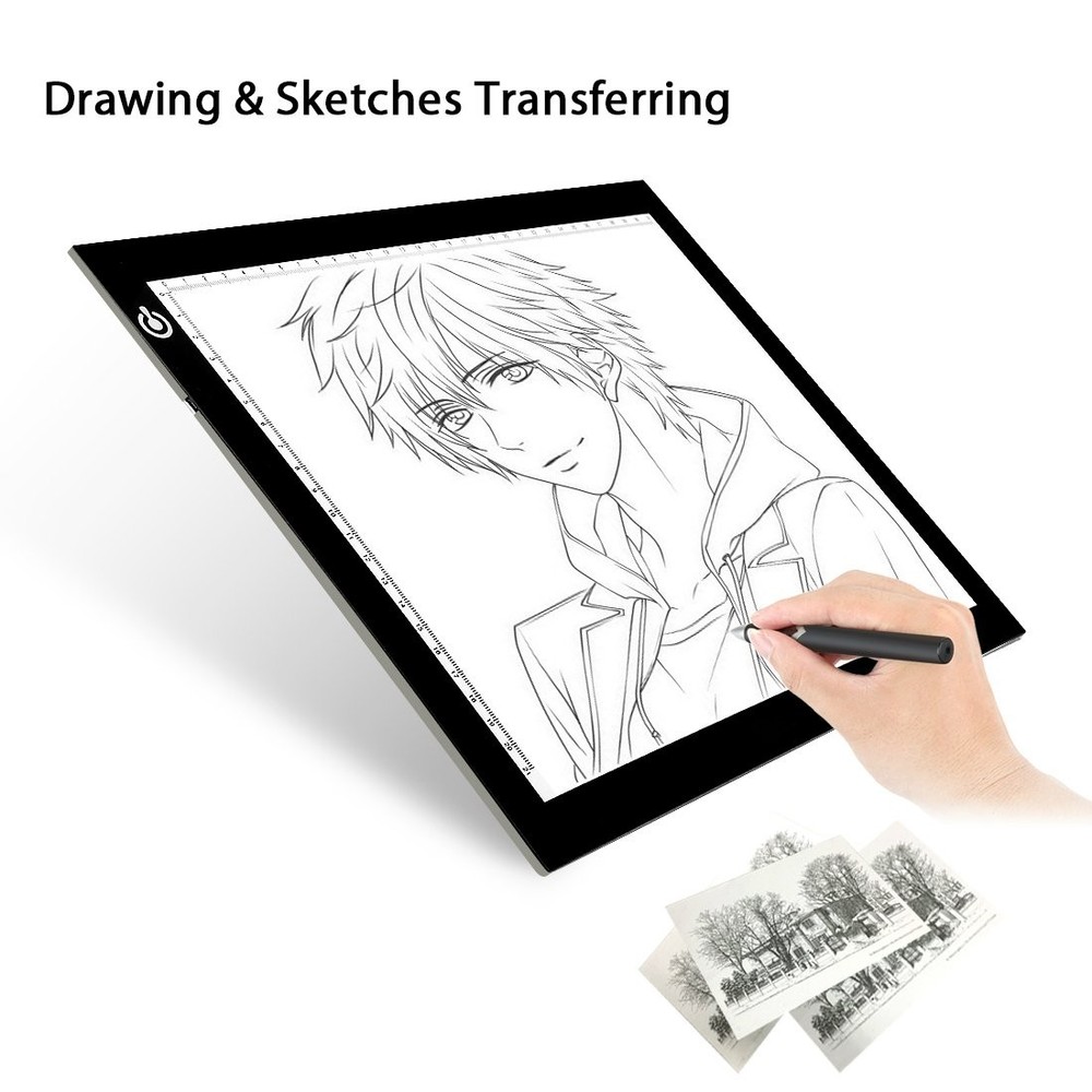 A4 LED Copy Board Light Tracing Box, Ultra-Thin Adjustable USB Power Artcraft...