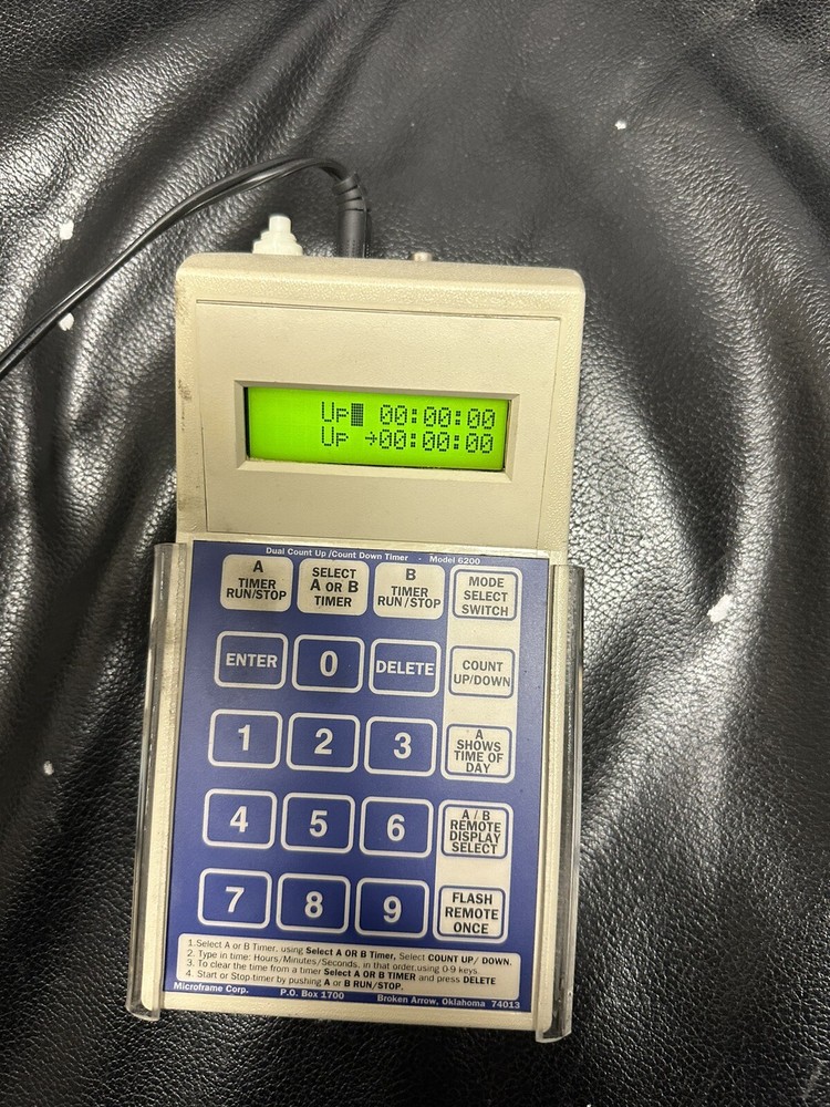 6-Digit Microframe Count Up or Count Down display timer w/power supply and cable