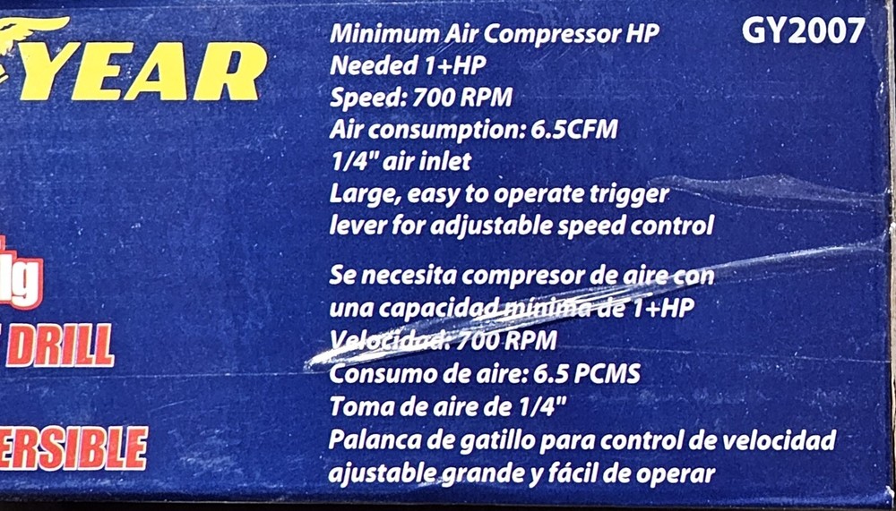 goodyear 1/2'' air reversible drill GY2007