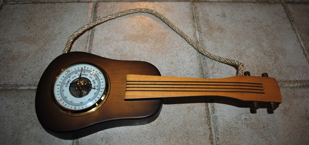 Vintage Guitar Shaped Barometer