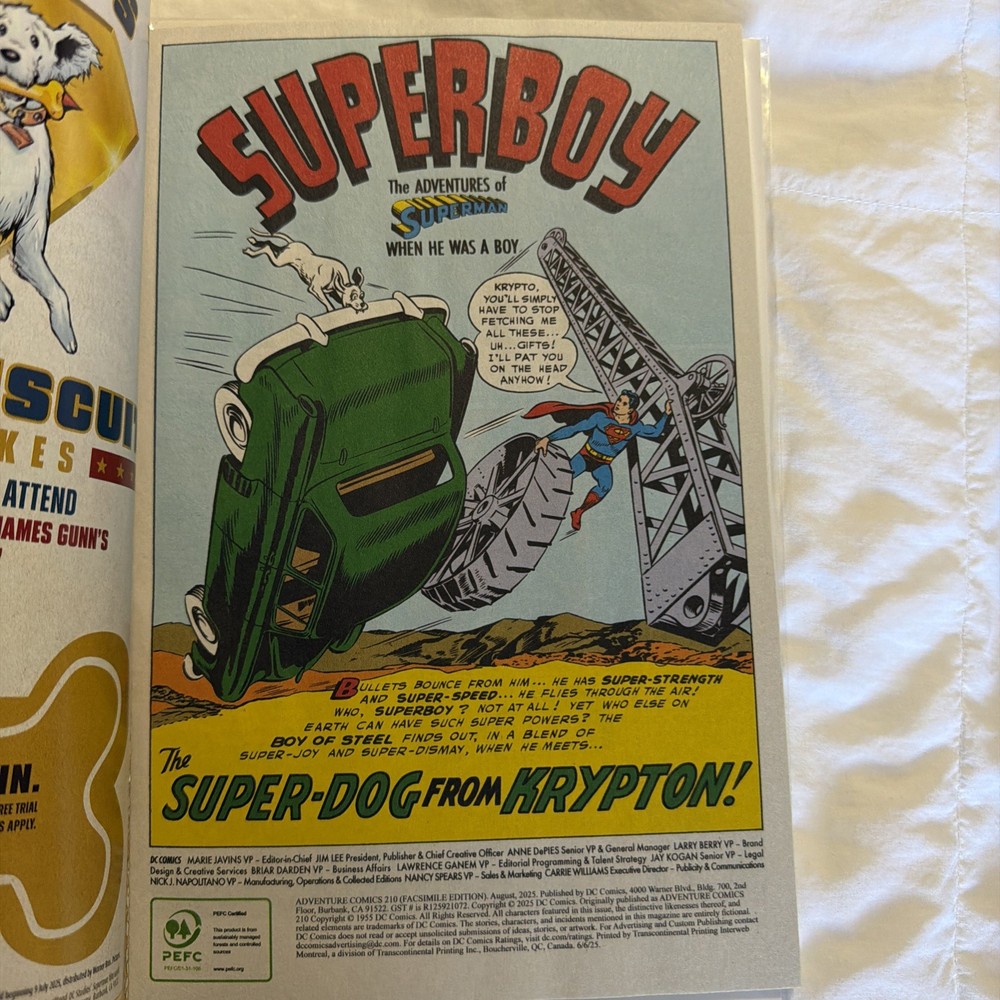 ADVENTURE COMICS #210 Facsimile Fixed Version DC Comics 2025 0425DC997 (CA) Swan