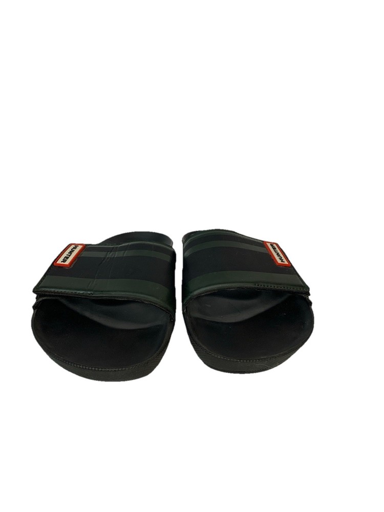 Hunter Garden Stripe Adjustable Slides Black Sz 8