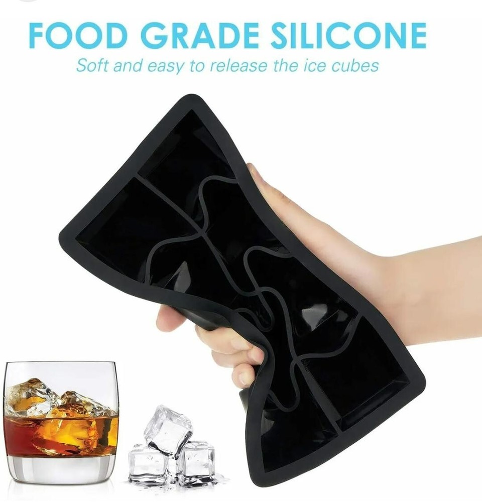 Large Ice Cube Mold 8 Tray w/ Lid Stackable Silicone Square Ice Cube Mold 1.97"
