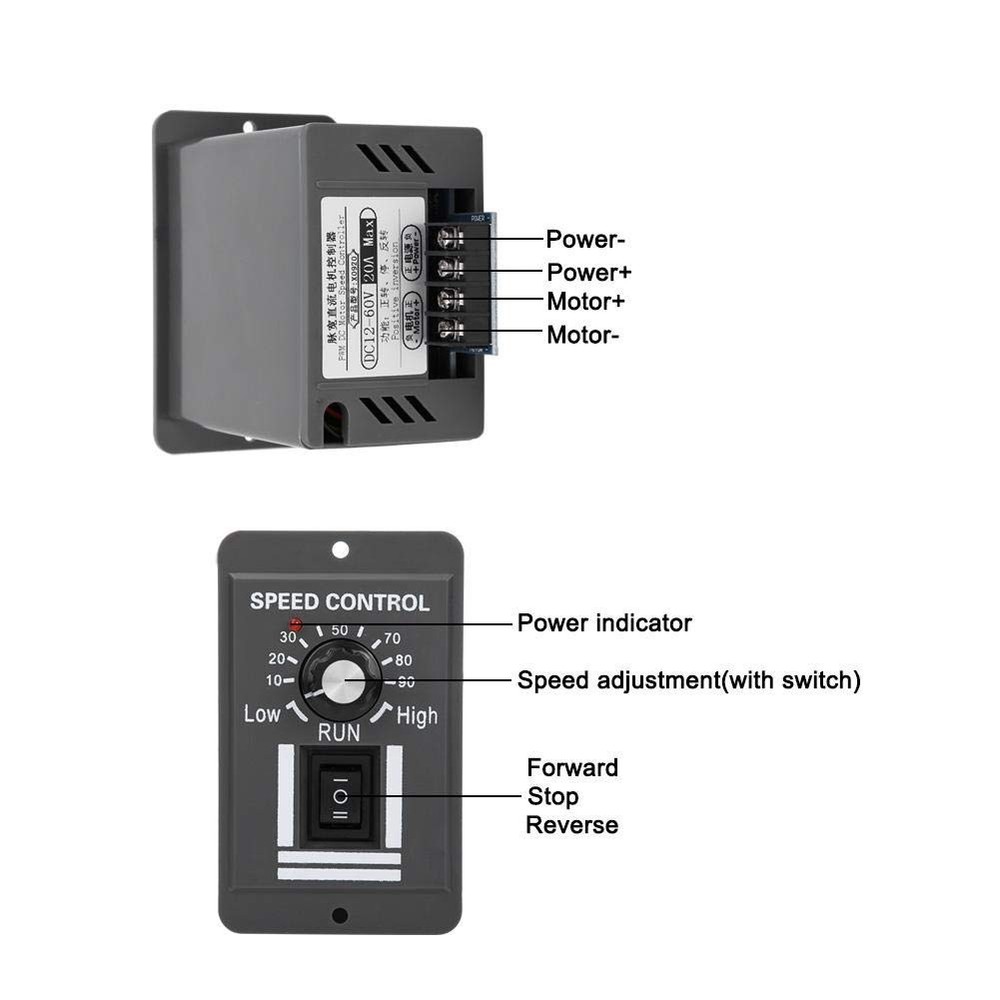 Durable DC Motor Speed Controller 12-60V - Lightweight, High-Quality Performance