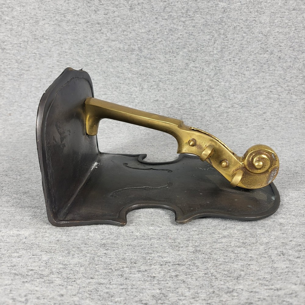 1 Book End Solid Brass Music Instrument String Violin Cello 7" (ONLY ONE) MCM