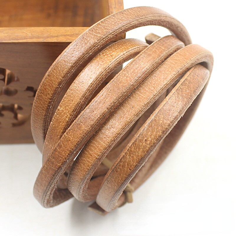 1Meter First Layer Cowhide String Genuine Leather Cord Rope Strap for Crafts DIY