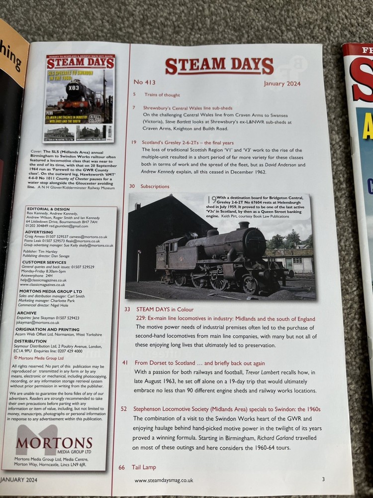 Steam Days Magazine, 2024, 7x Misc Issues,