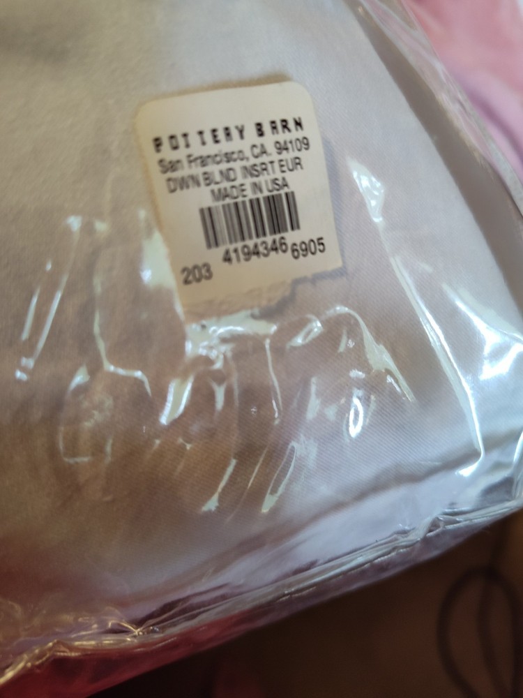 POTTERY BARN SHAM INSERT EURO 200 THREAD COUNT