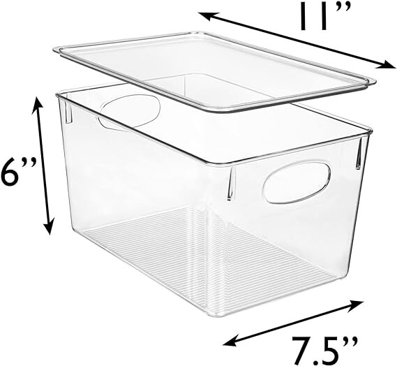 CLEARSPACE Plastic Storage Bins With lids – Perfect Kitchen Organization