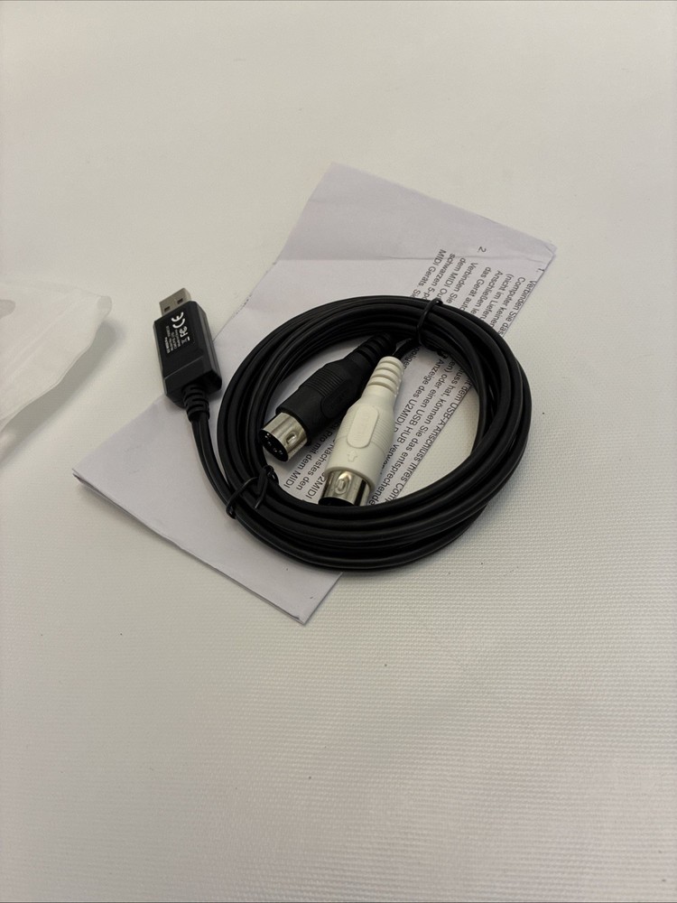 USB MIDI Cable 6.5ft - High-Speed Plug Play Interface for Instruments